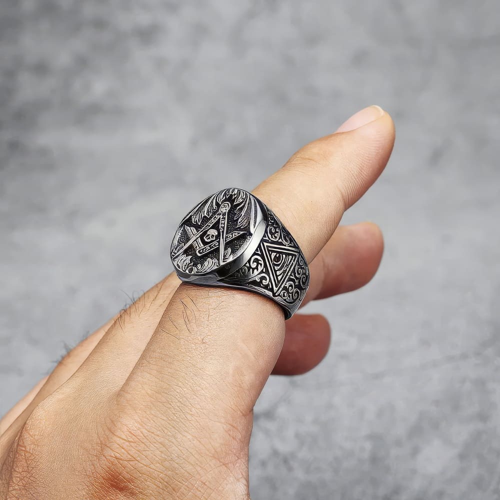 Bague Tête de Mort Maçonnique