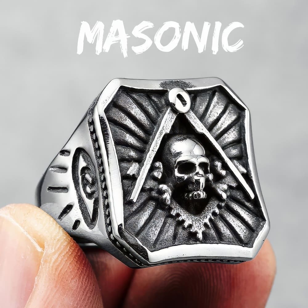 Bague Tête de Mort Maçonnique