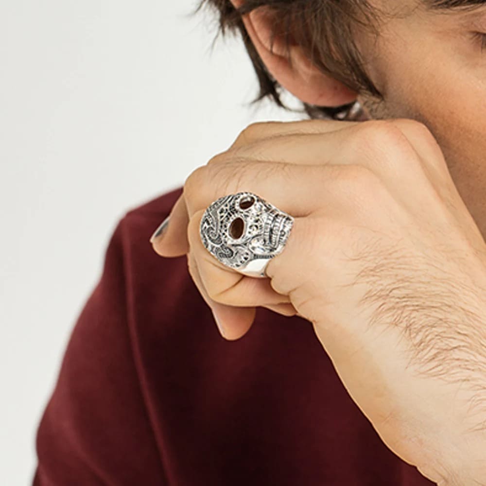 Bague Tête de Mort Tribale