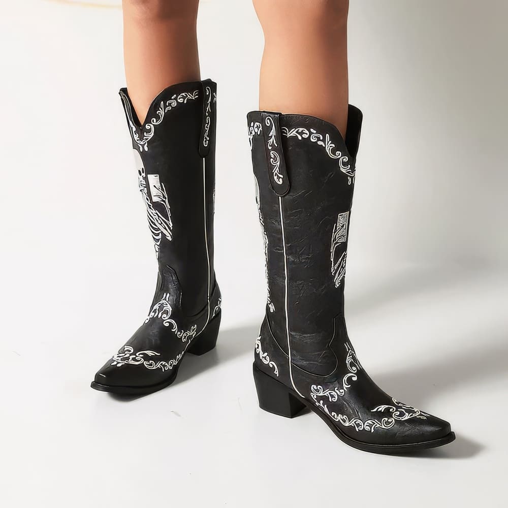 Bottes Cowboy Tête de Mort