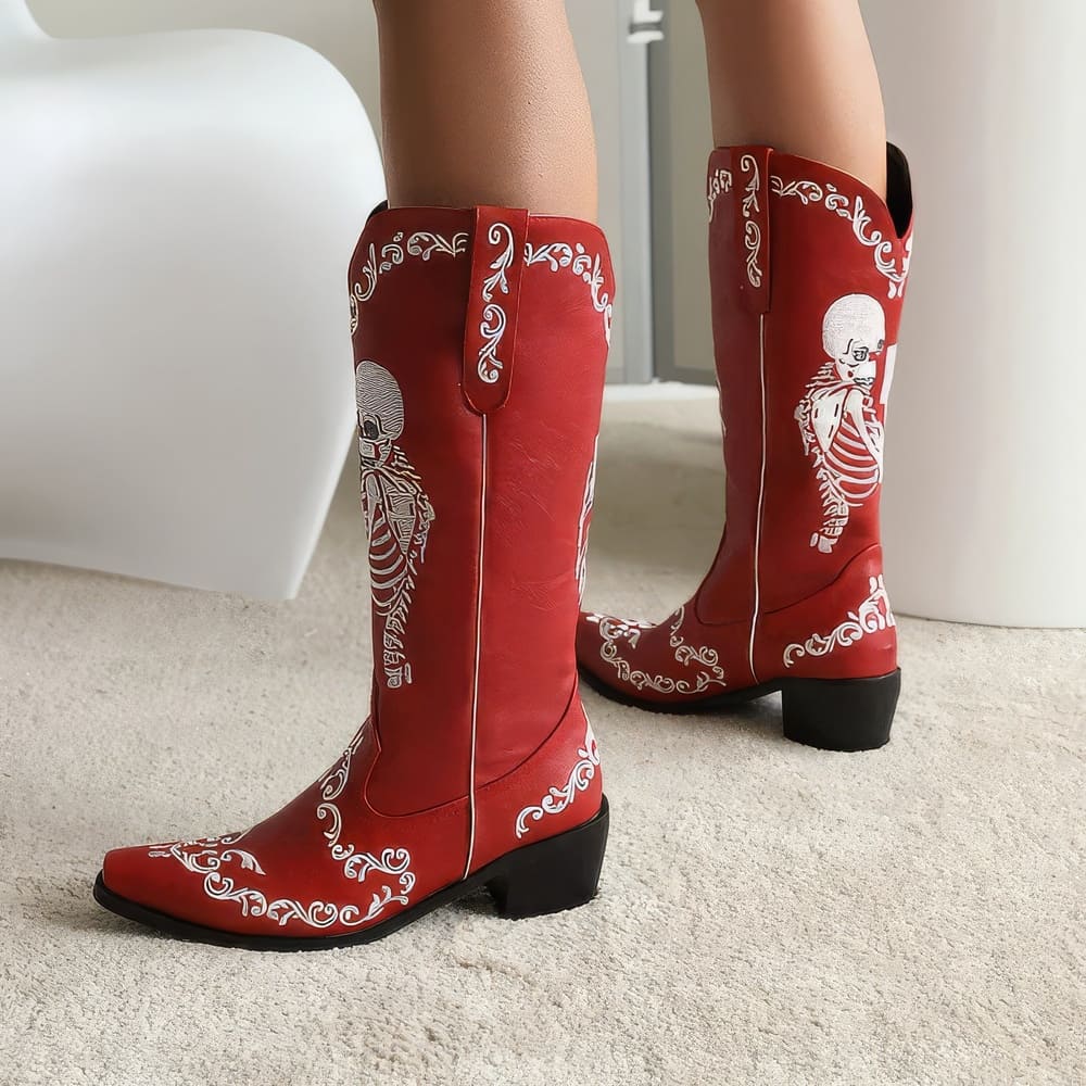 Bottes Western Femme Tête de Mort