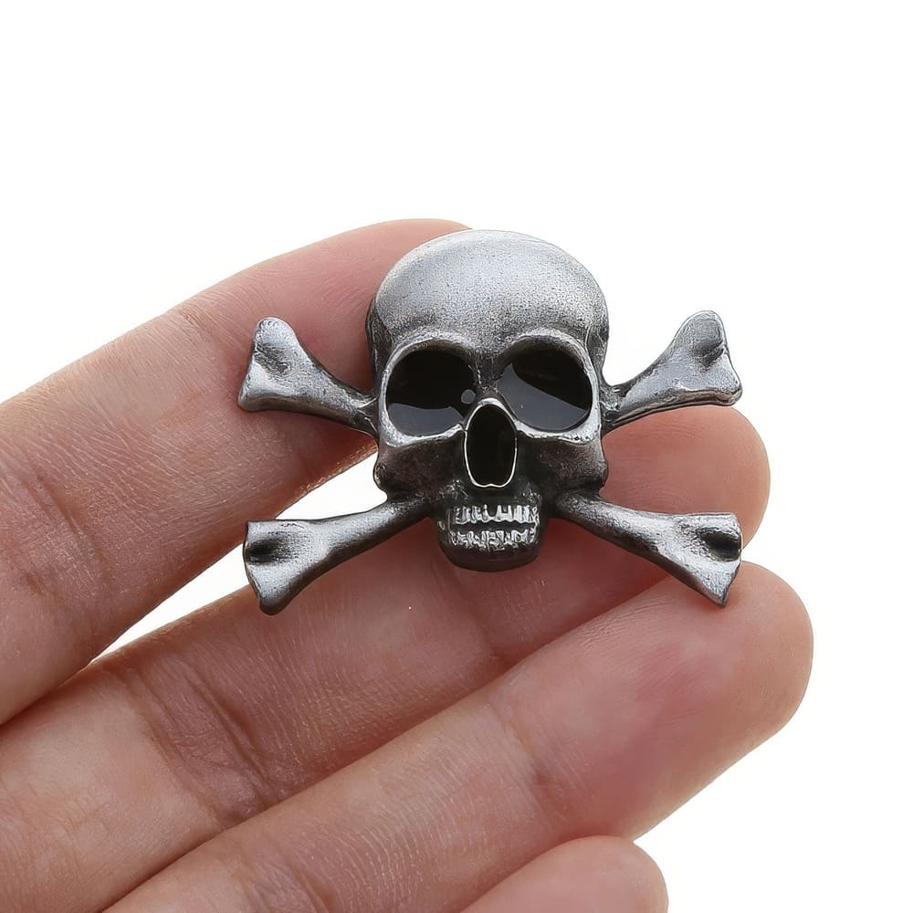 Pin's Tête de Mort Os Croisé
