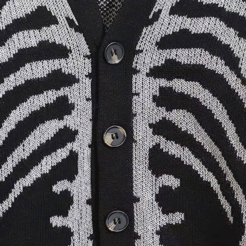 Cardigan Squelette Noir et Blanc