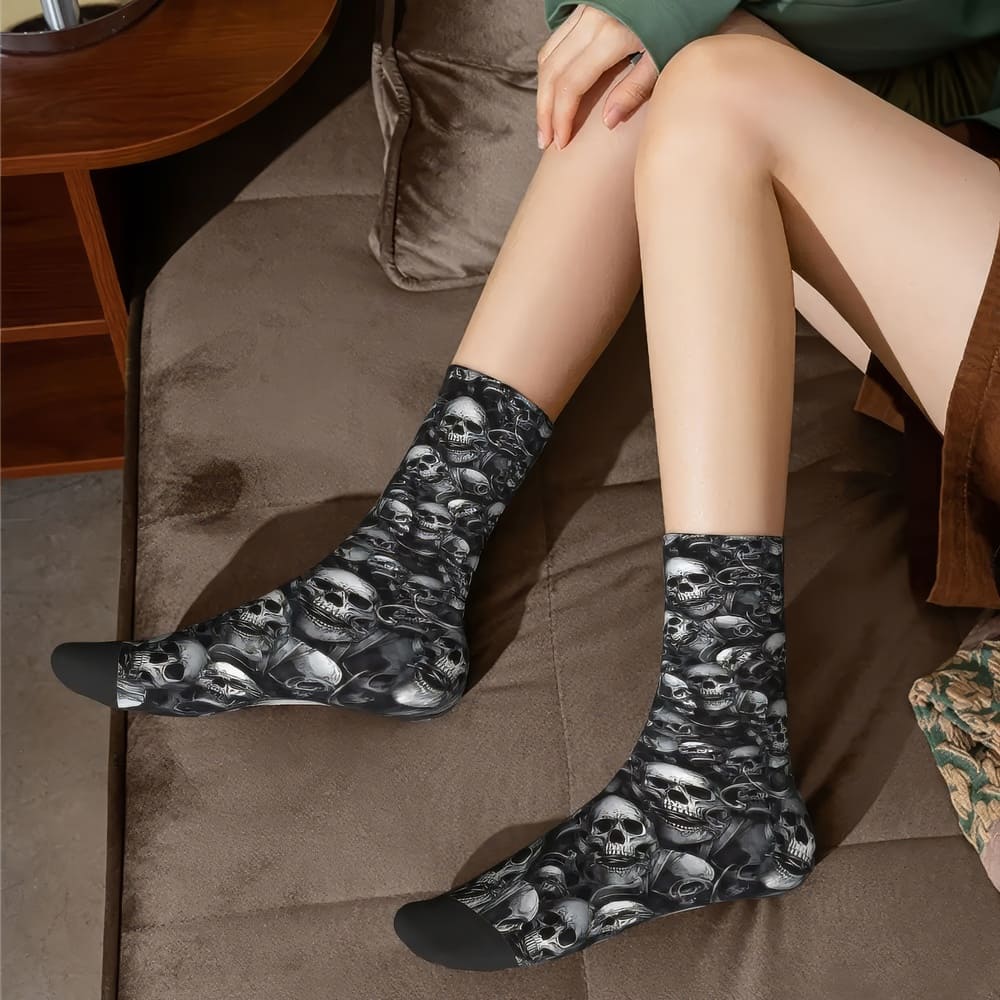 Chaussette Tête de Mort Noir et Blanc