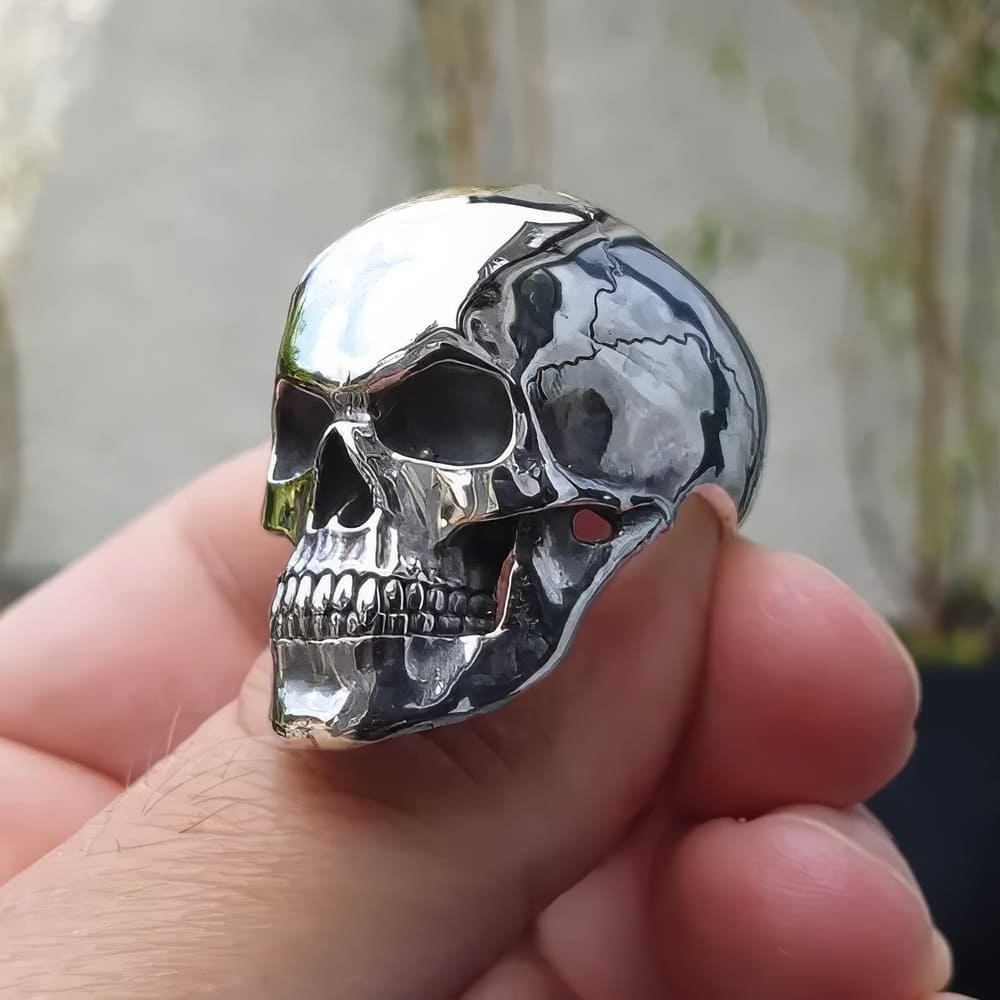 Bague Tête de Mort Dents Serrées