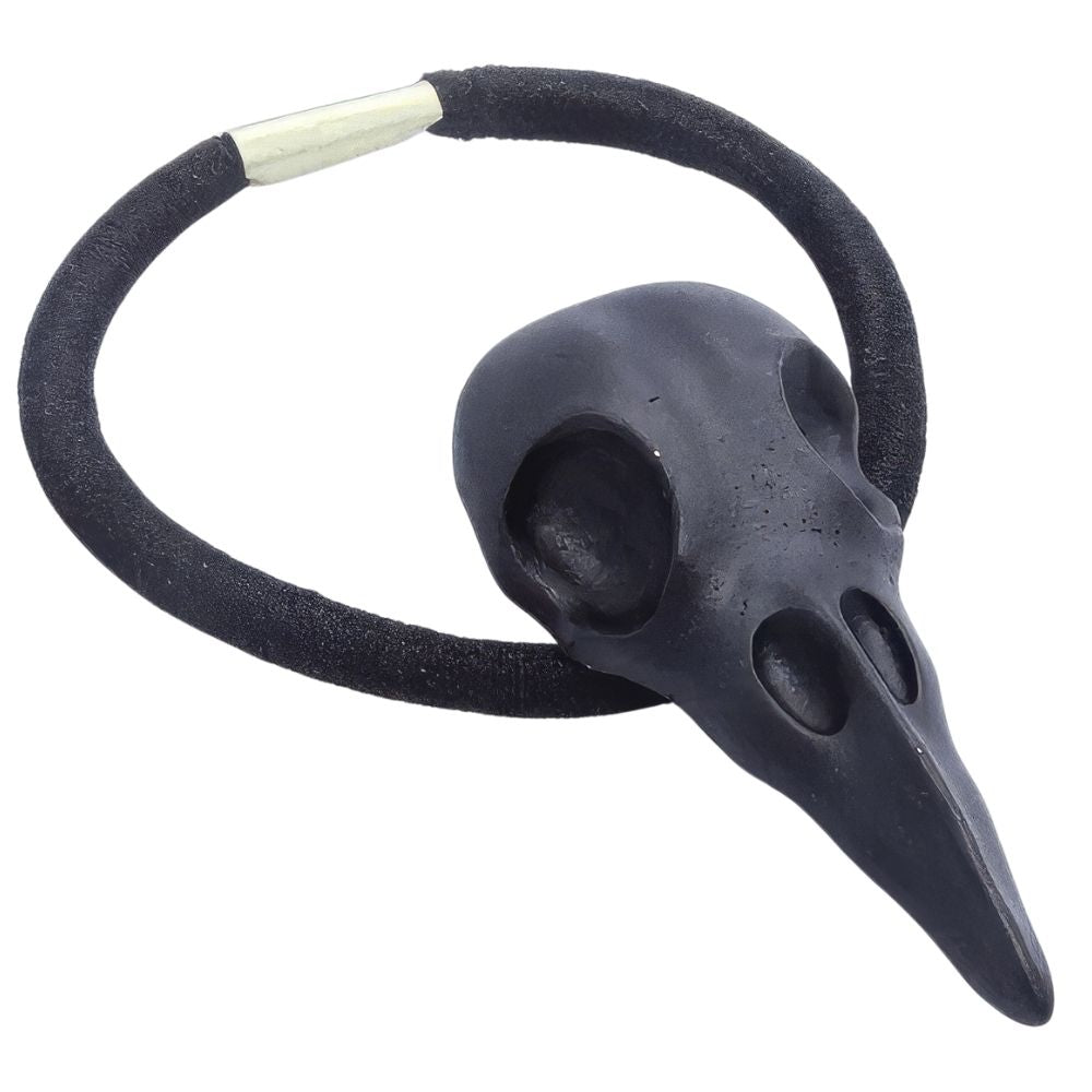 Chouchou Elastique pour Cheveux Crane de Corbeau