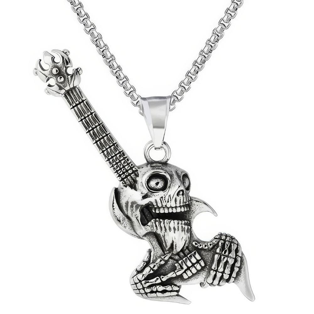 Collier Tête de Mort et Guitare Electrique