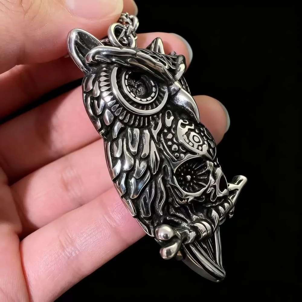Collier Tête de Mort et Hibou