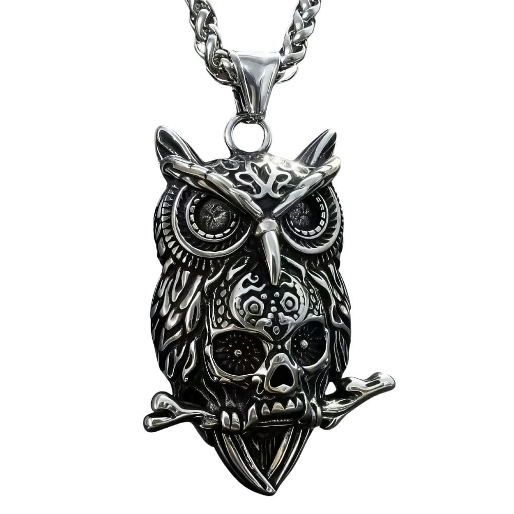 Collier Tête de Mort et Hibou