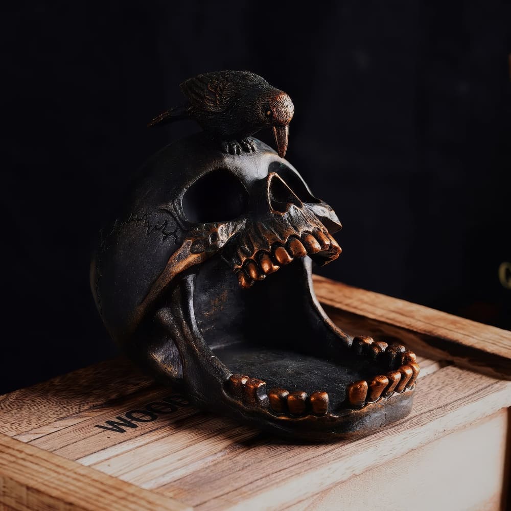 Crane Tête de Mort et Corbeau