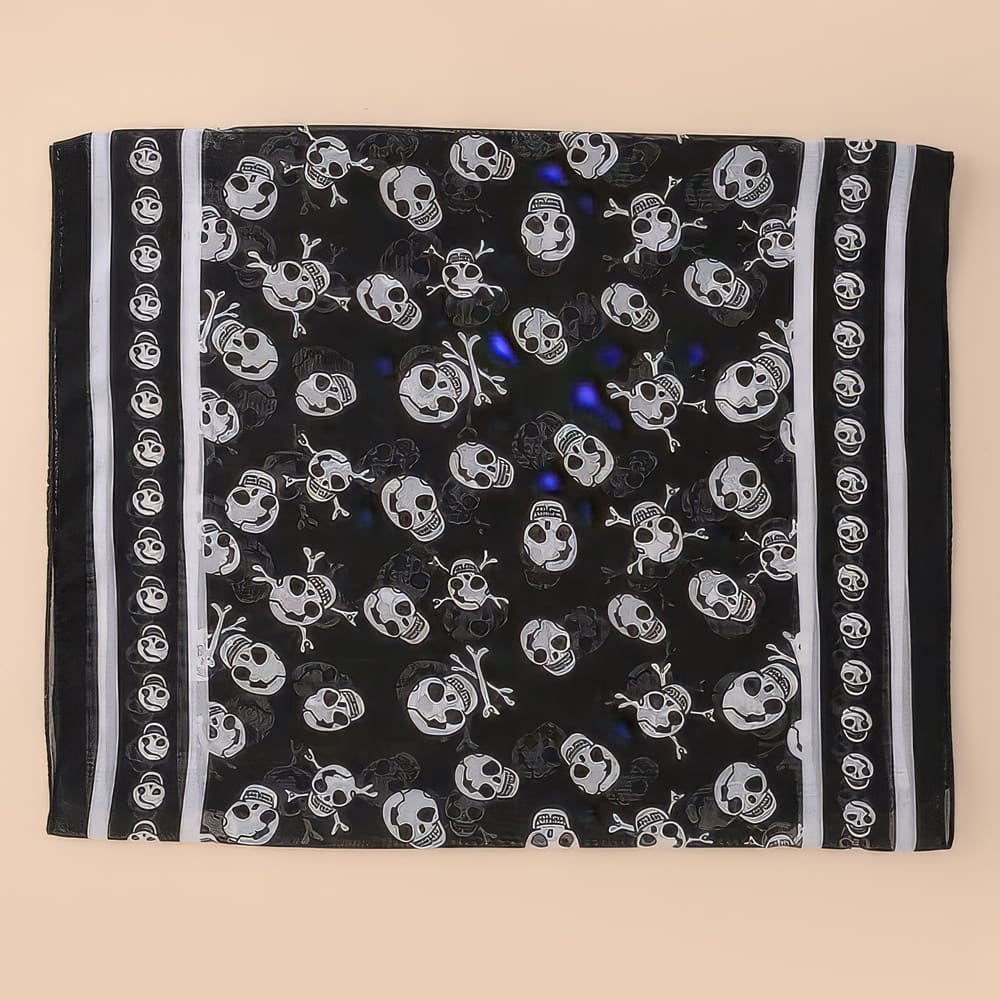 Foulard Tête de Mort Noir et Blanc