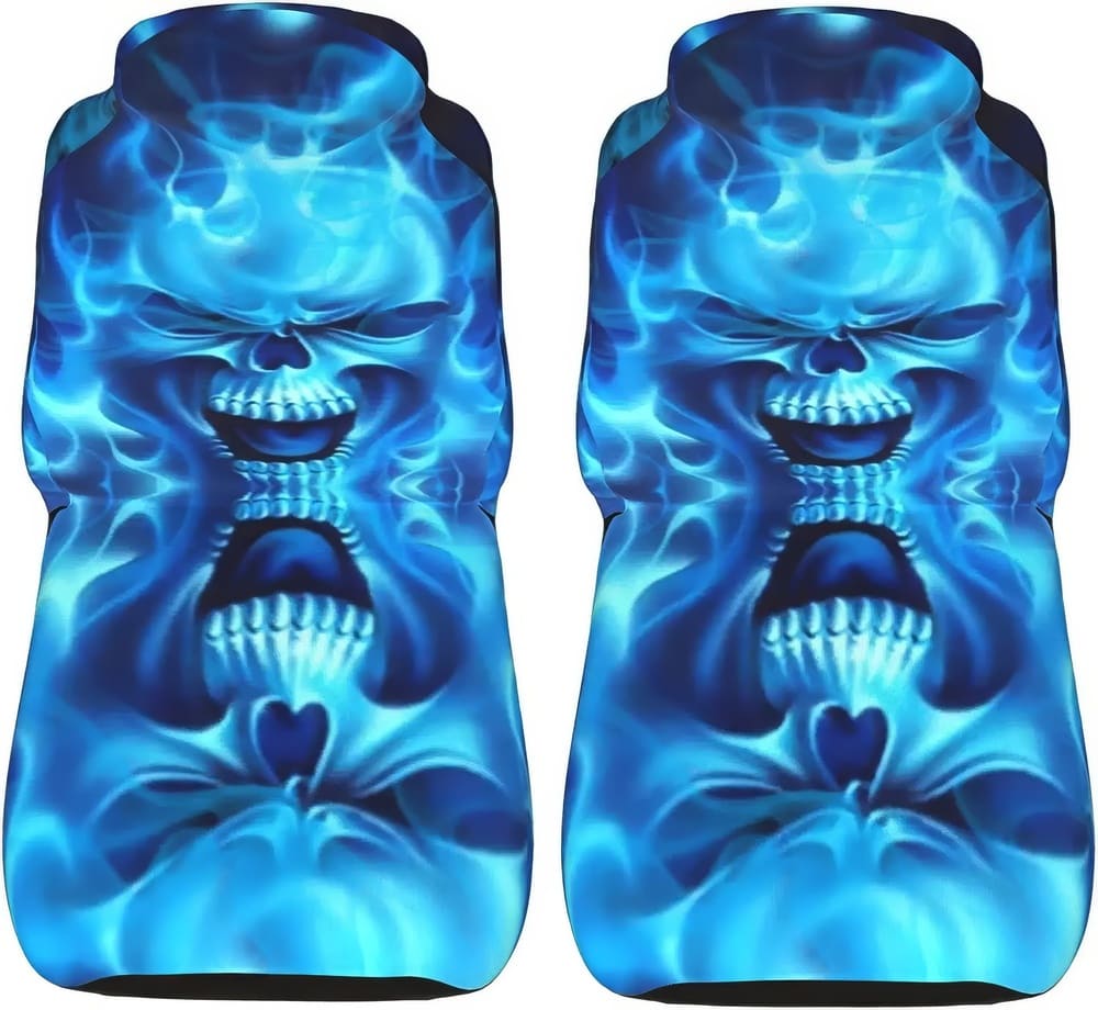 Housse Voiture Skull Enflammé