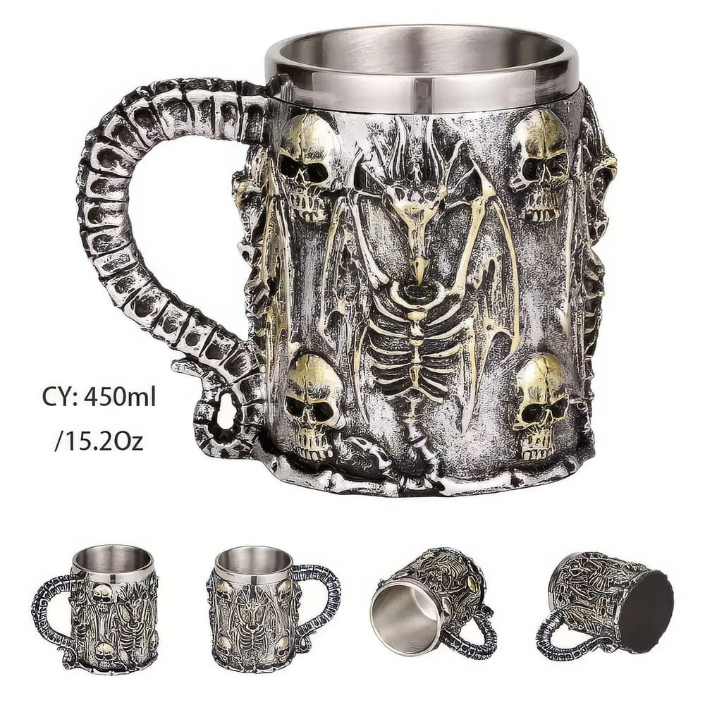 Tasse Squelette et Crane de Dragon