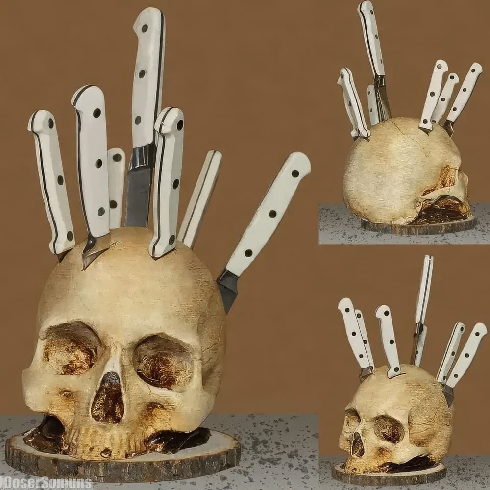 Rangement Couteau Cuisine Skull