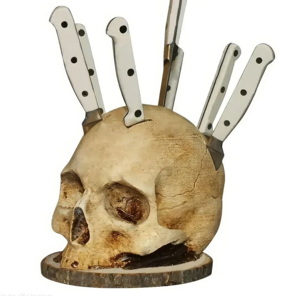 Rangement Couteau Cuisine Tête de Mort