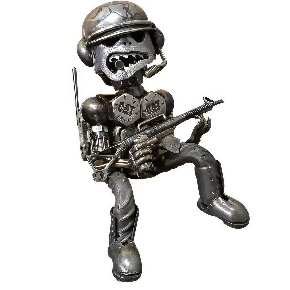 Statuette Squelette Guerrier Casqué