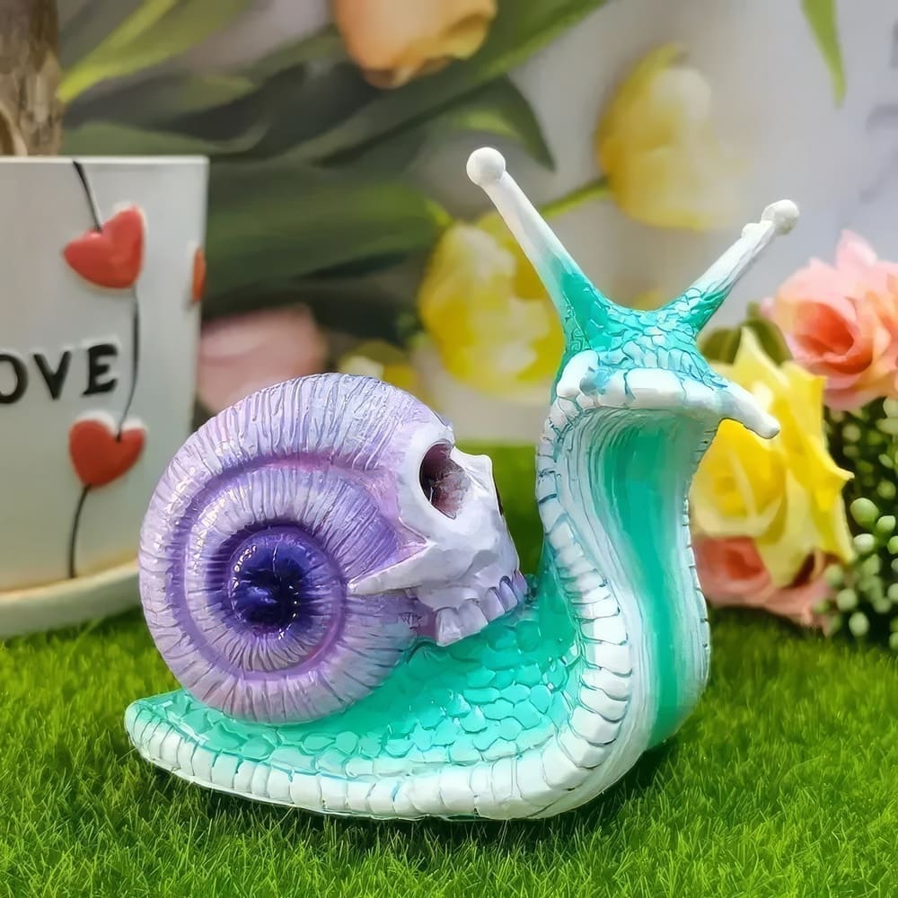 Statuette de Jardin Escargot Tête de Mort