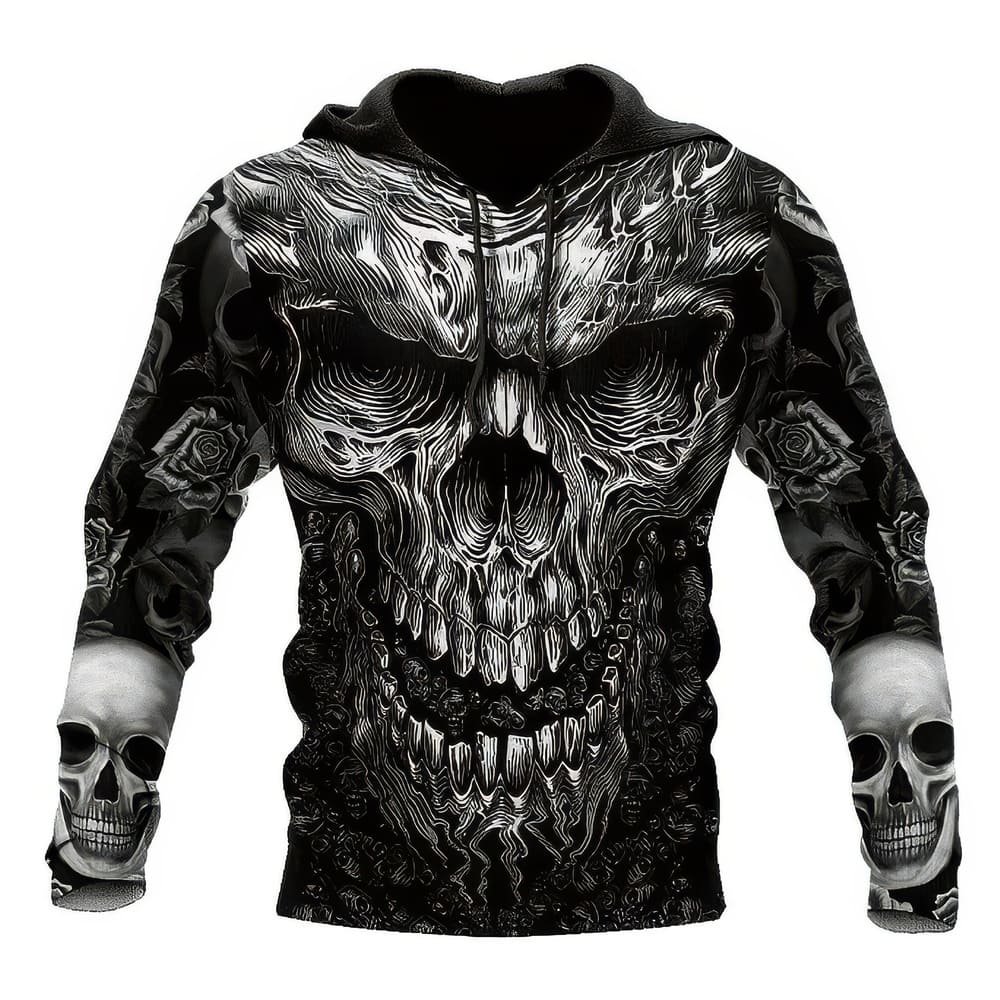 Sweat Skull Noir Et Blanc