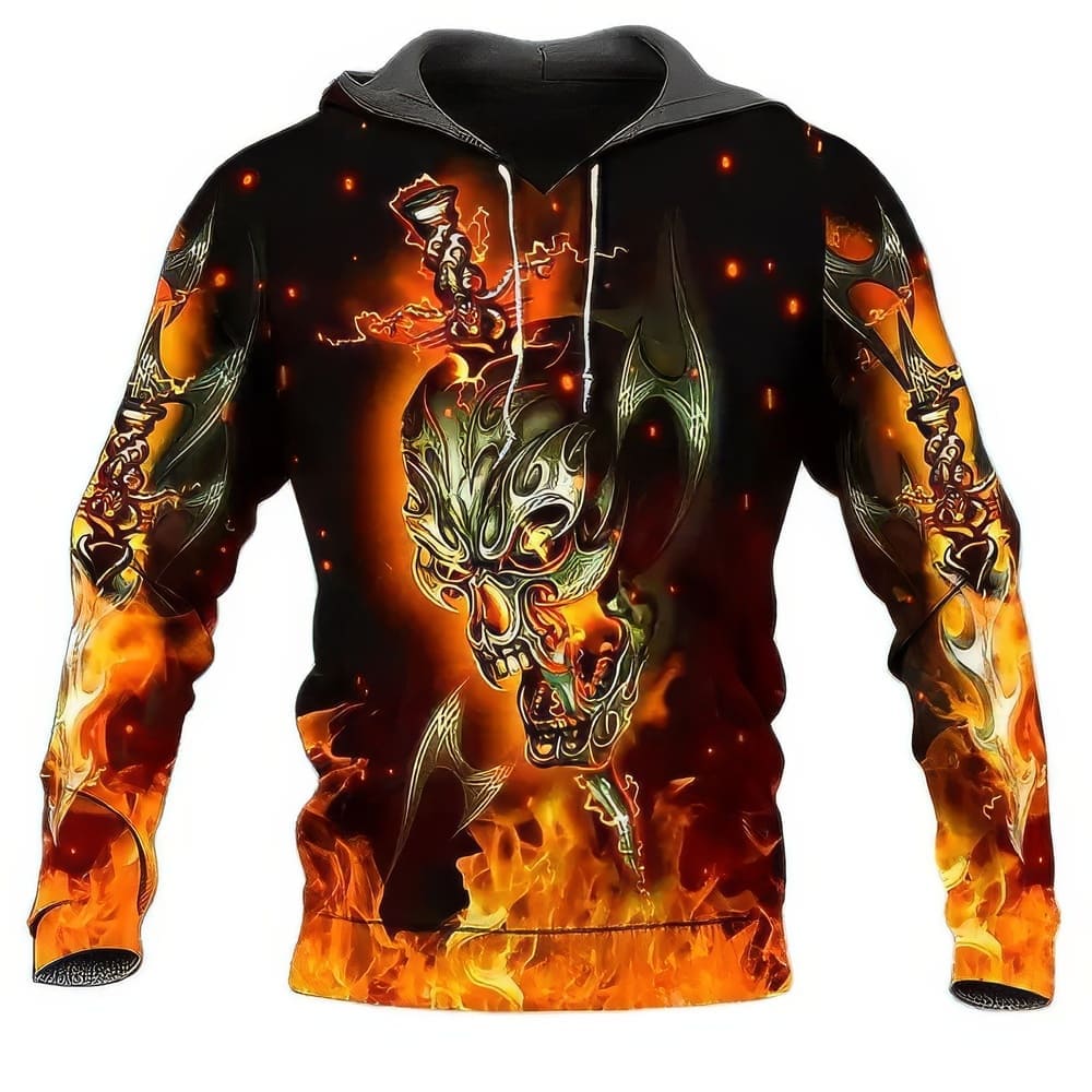 Sweat Tête de Mort Enflammée