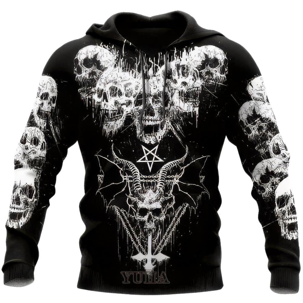 Sweat Tête de Mort Pentagramme et Cornes