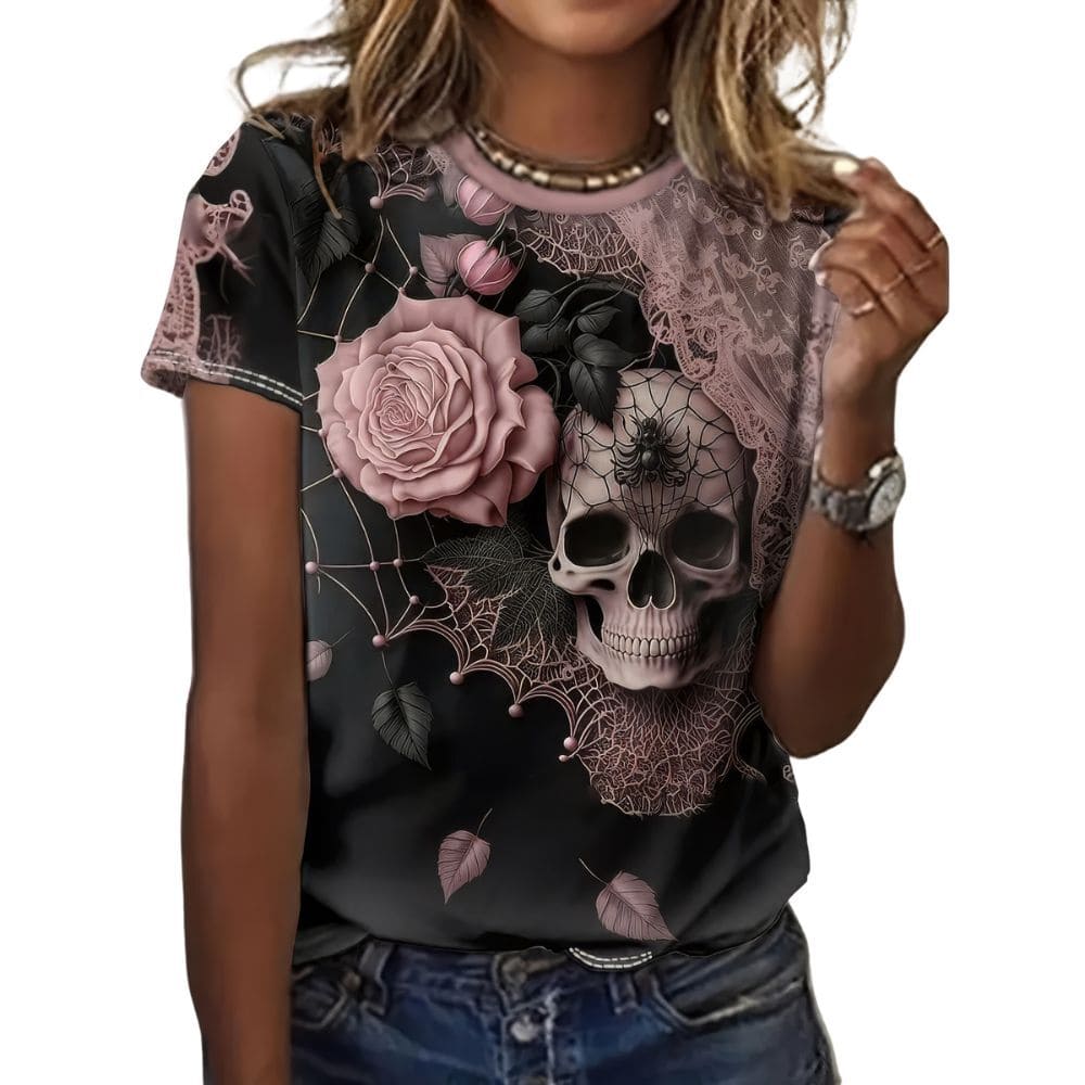 T-Shirt Crane Rose Femme