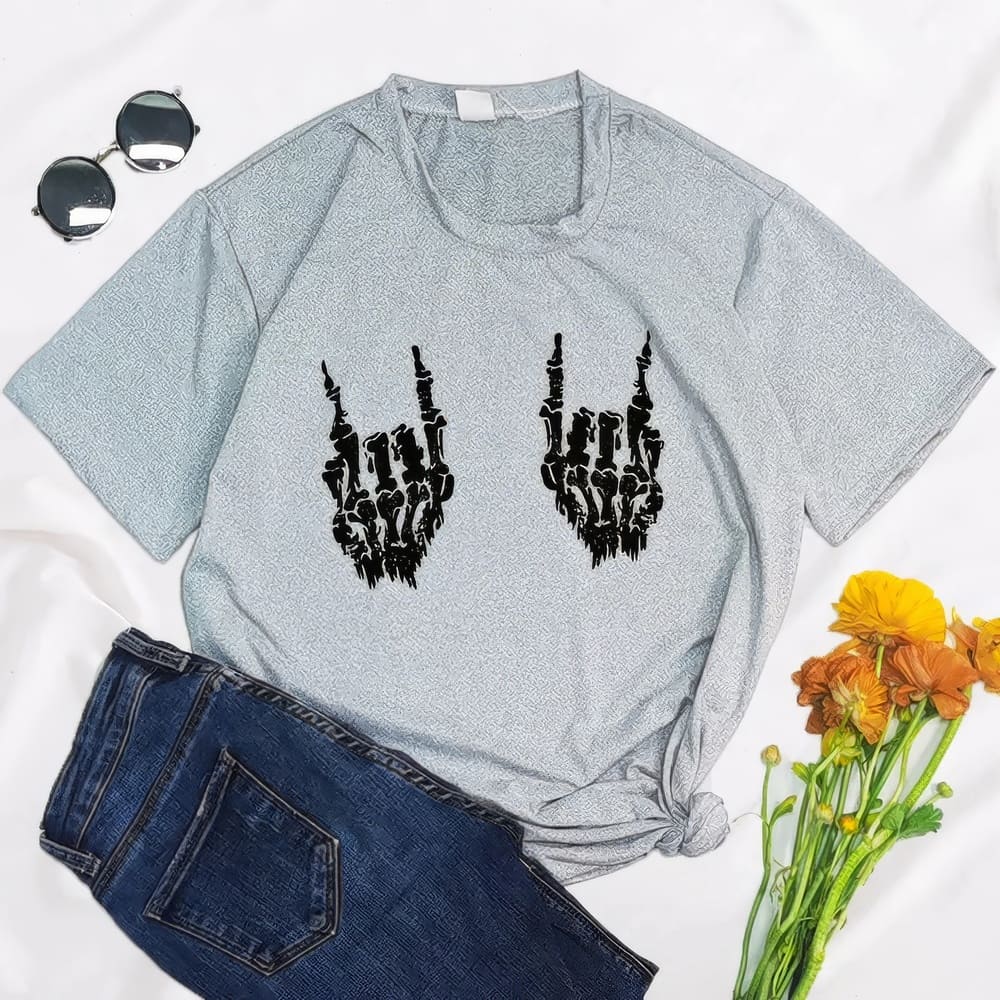 T-Shirt Doigt de Squelette Femme