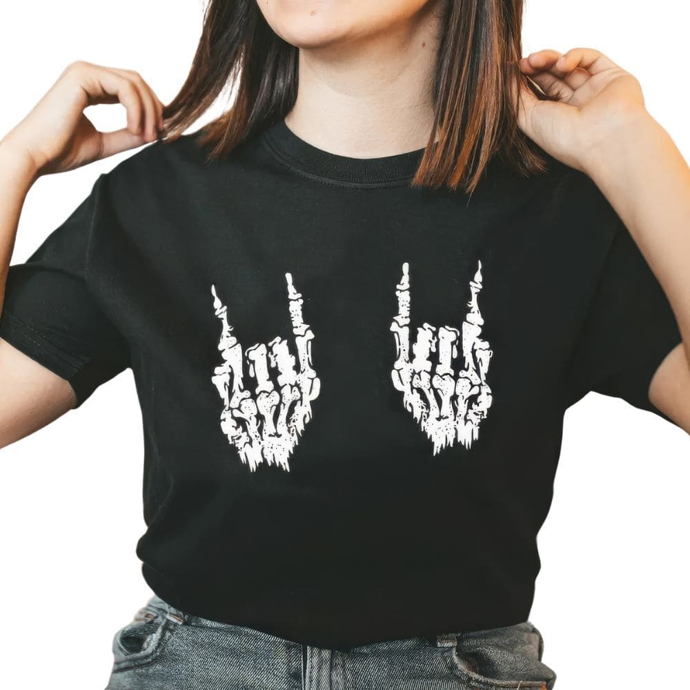 T-Shirt Main de Squelette Femme