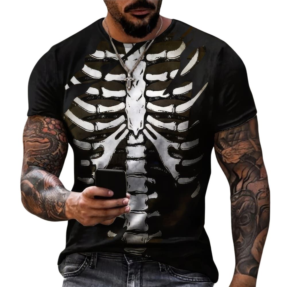 T-Shirt Noir Squelette