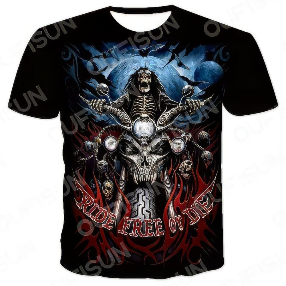 T-Shirt Squelette Motard