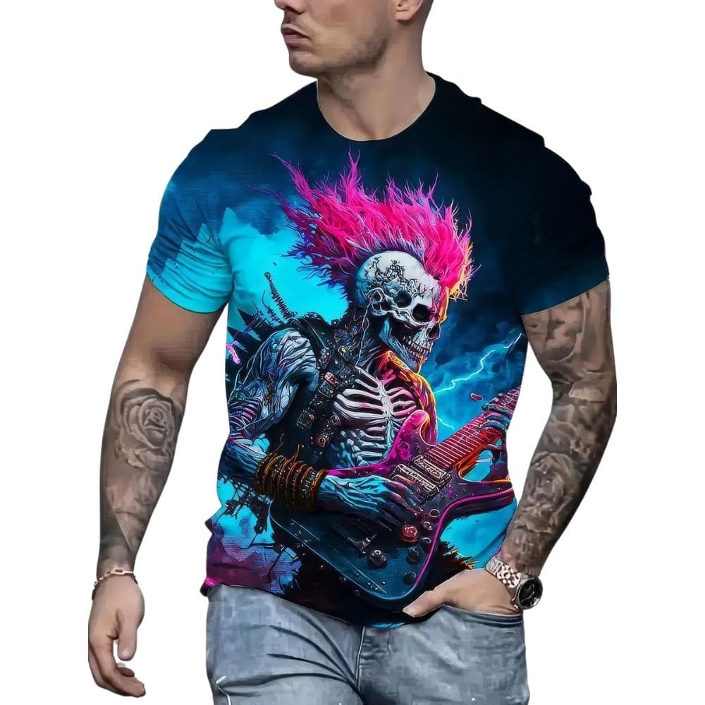 T-Shirt Squelette Punk