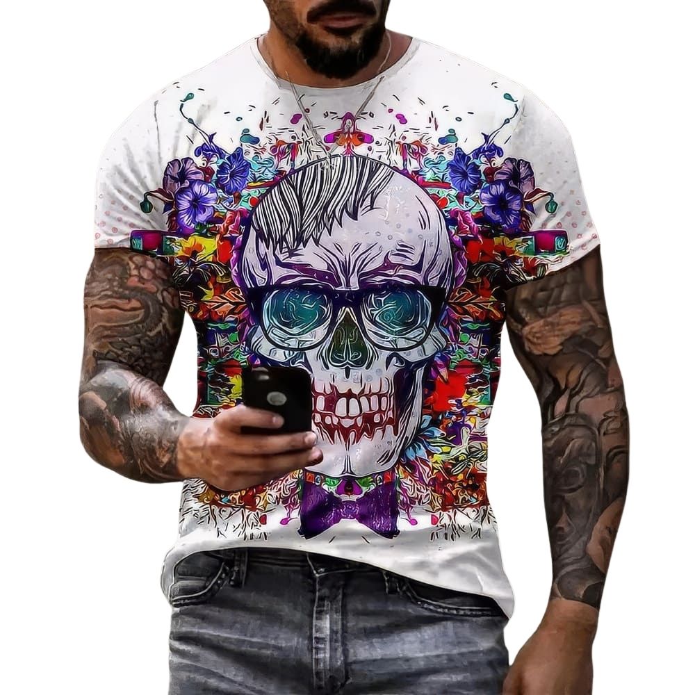 T-Shirt Tête de Mort Pop Art