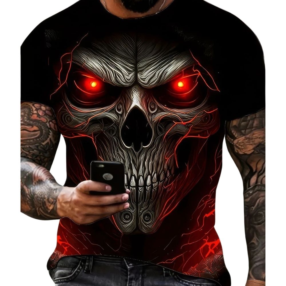 T-Shirt Tête de Mort Rouge