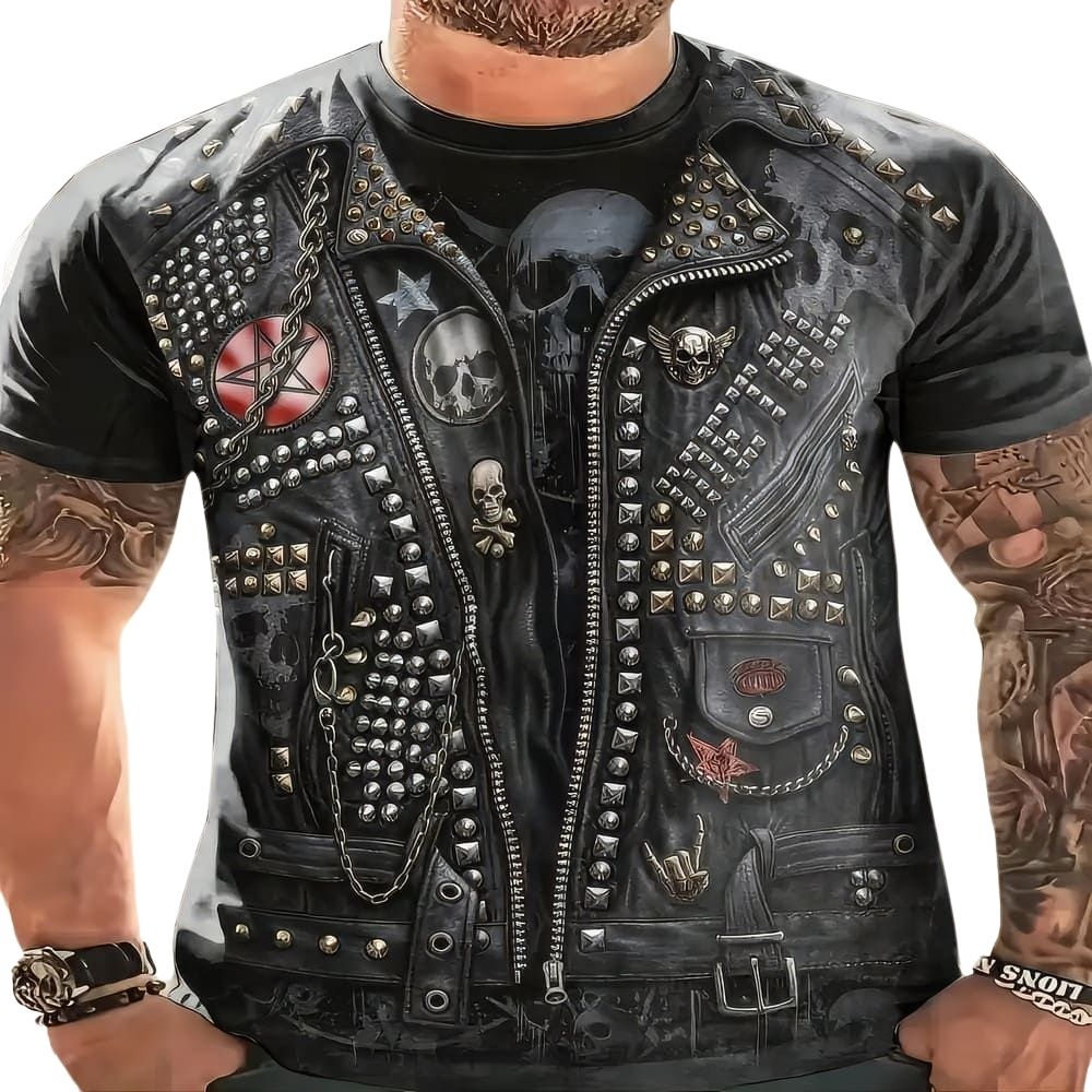 T-Shirt Tête de Mort Veste De Biker