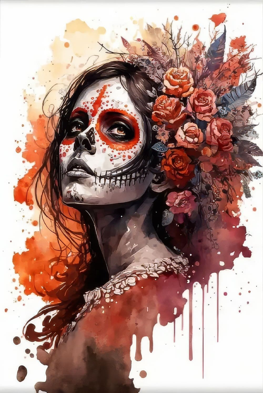 Tableau Femme Fête des Mort du Mexique