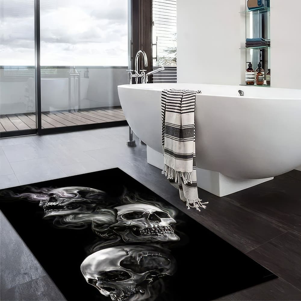 Tapis Cranes Noir et Blanc