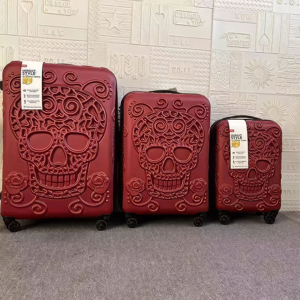Valise Tête de Mort Rouge