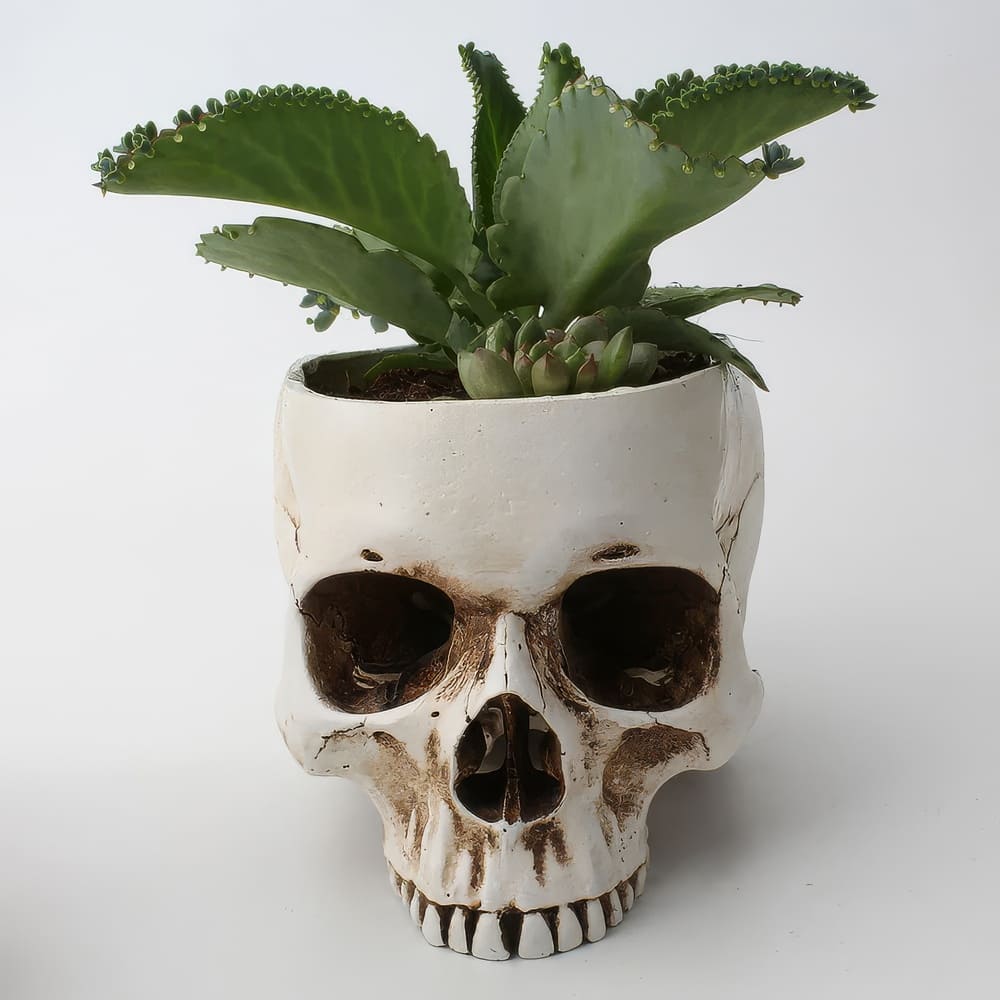 Vase à Fleurs Tête de Mort 3D
