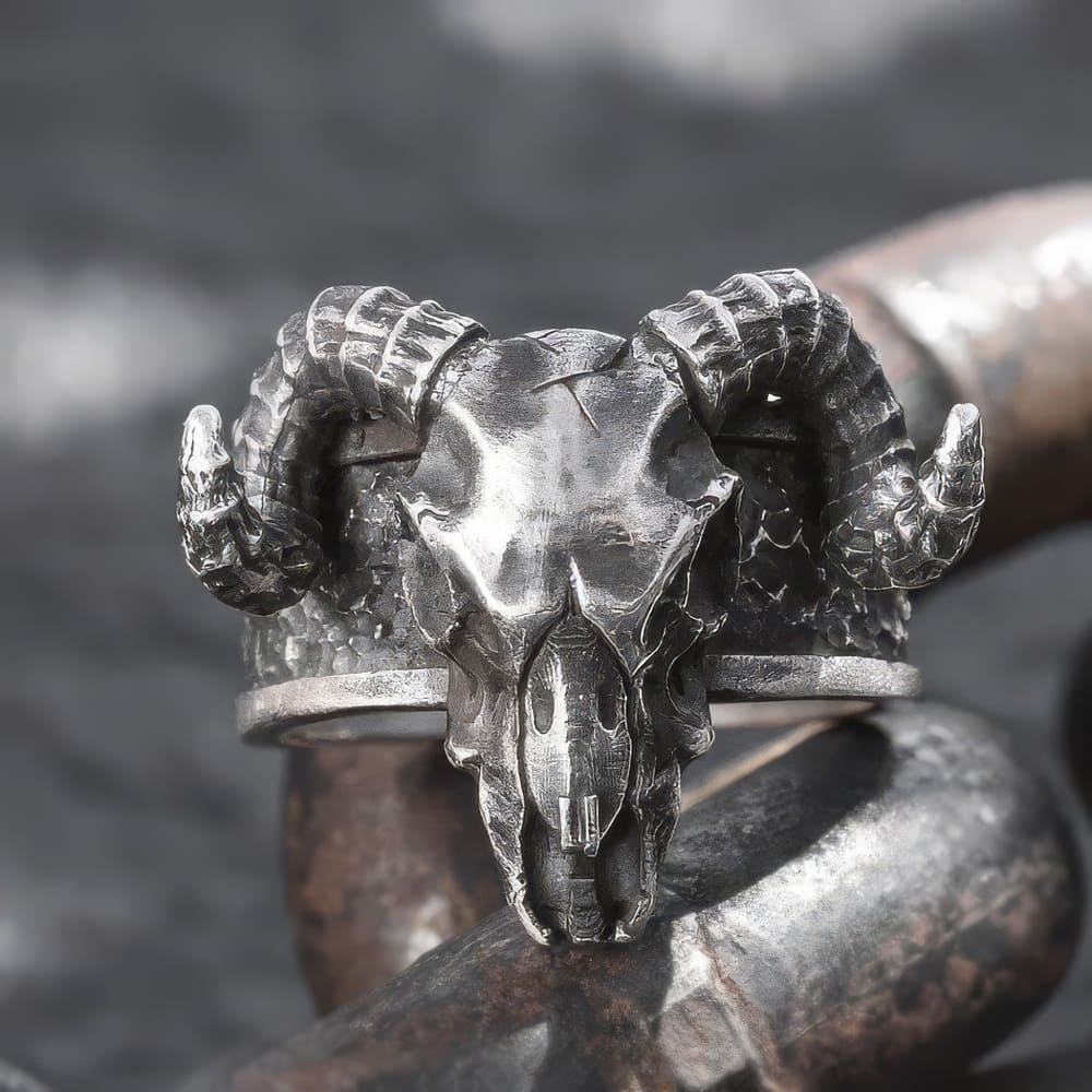 Bague Skull Bélier