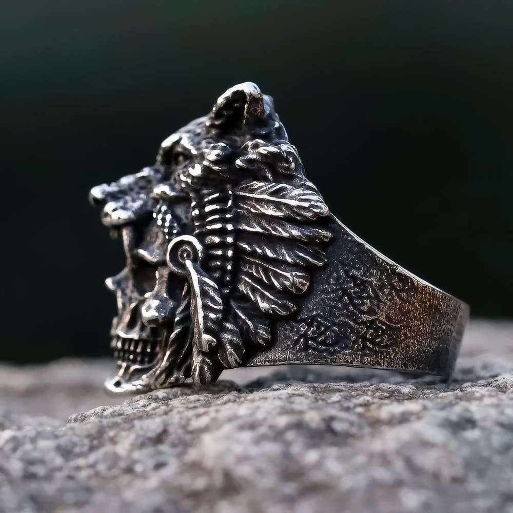 Bague Skull Amérindian