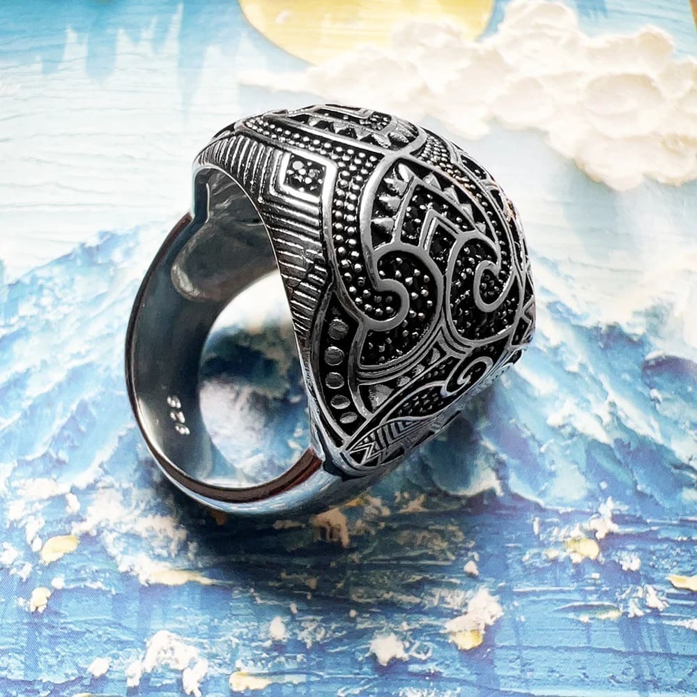 Bague Skull Maori Argent