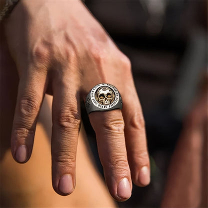 Bague Tête de Mort Argentée et Dorée