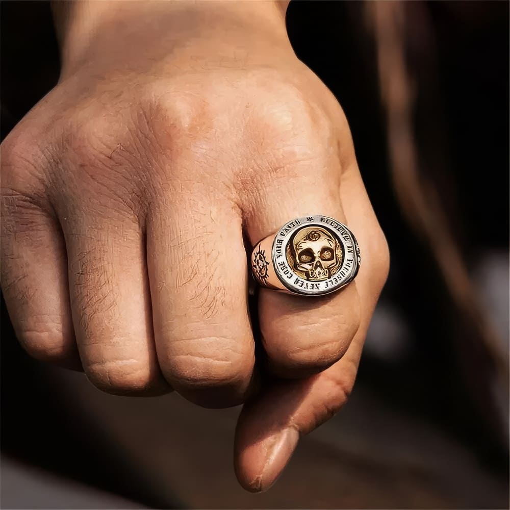 Bague Skull Or et Argent