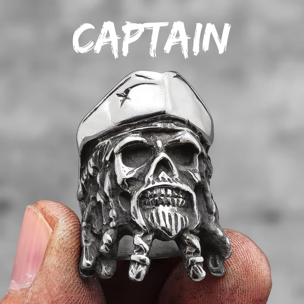 Bague Skull Capitaine Pirate