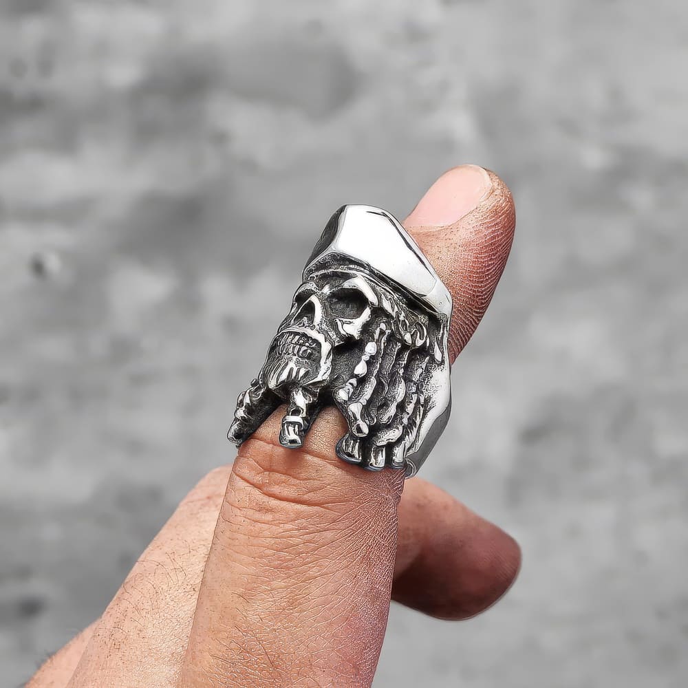 Bague Tête de Mort Chapeau Pirate