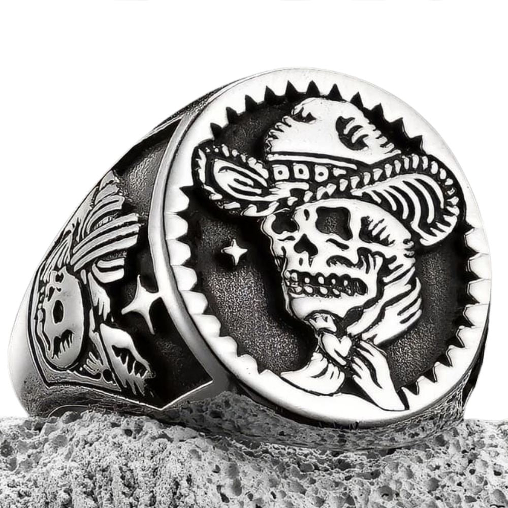 Bague Tête de Mort Cowboy