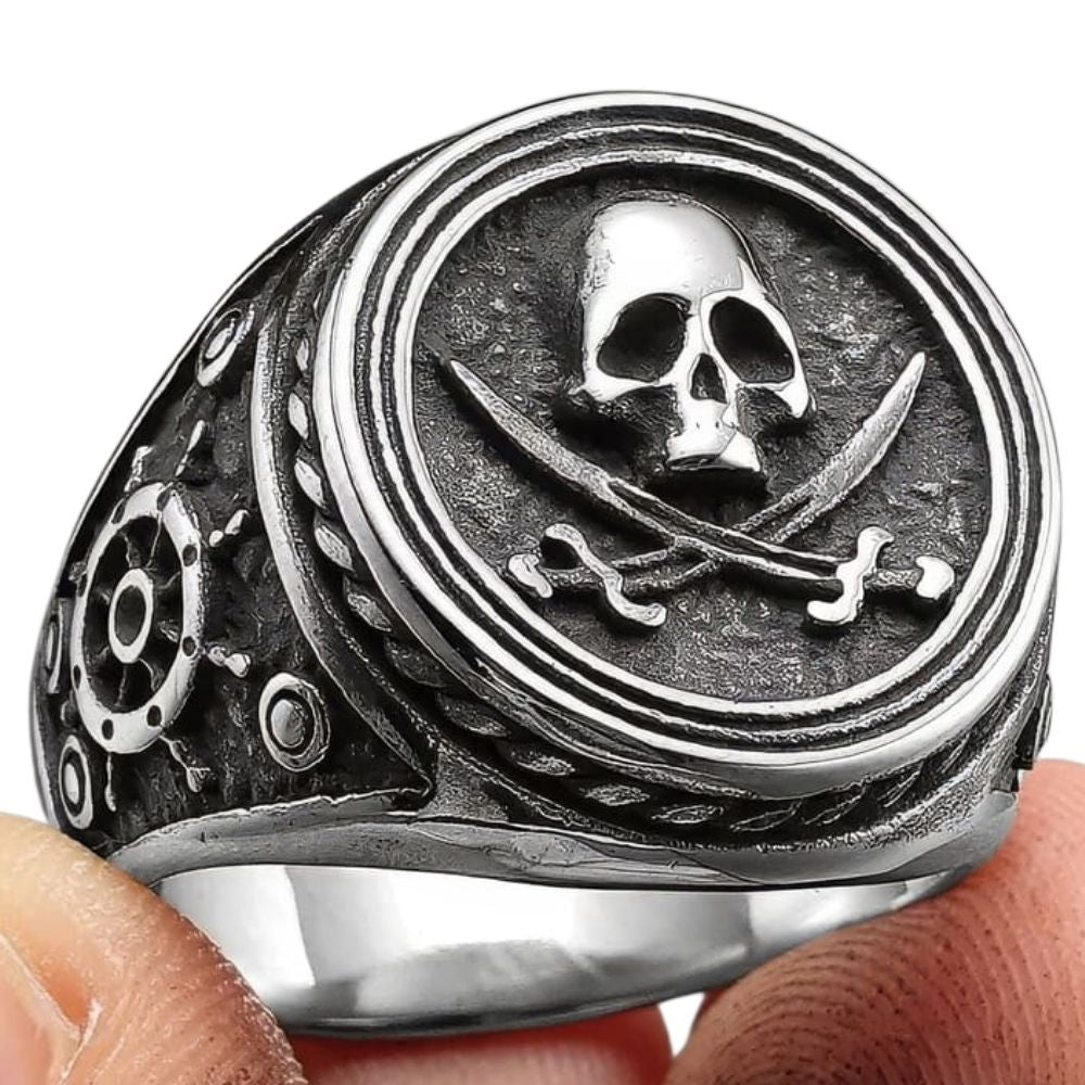 Bague Tête de Mort Epées Croisées