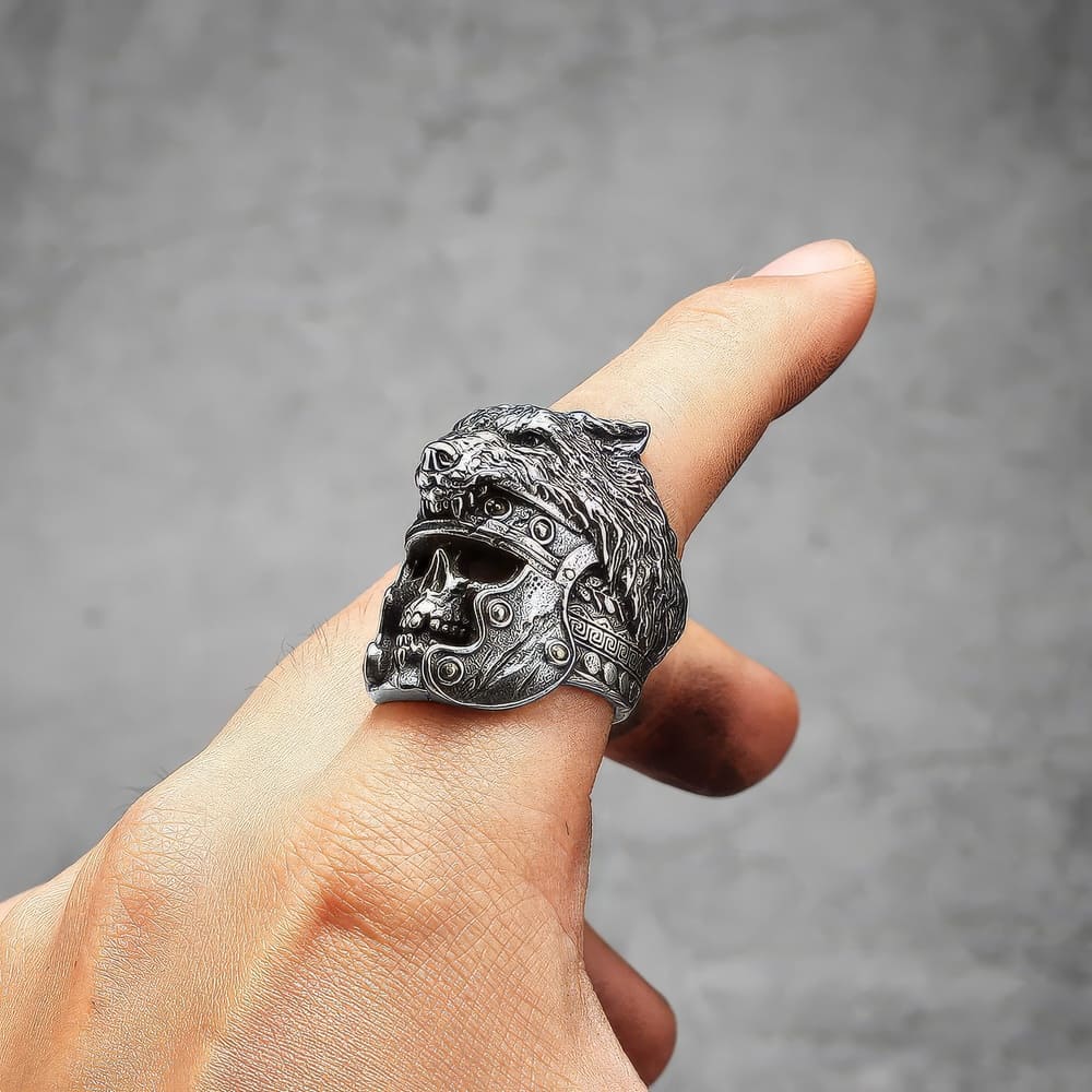 Bague Tête de Mort Gladiateur