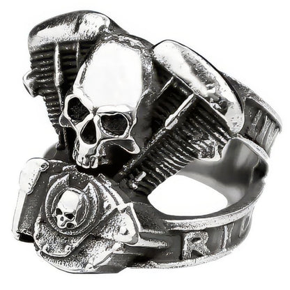 Bague Tête de Mort Pistons