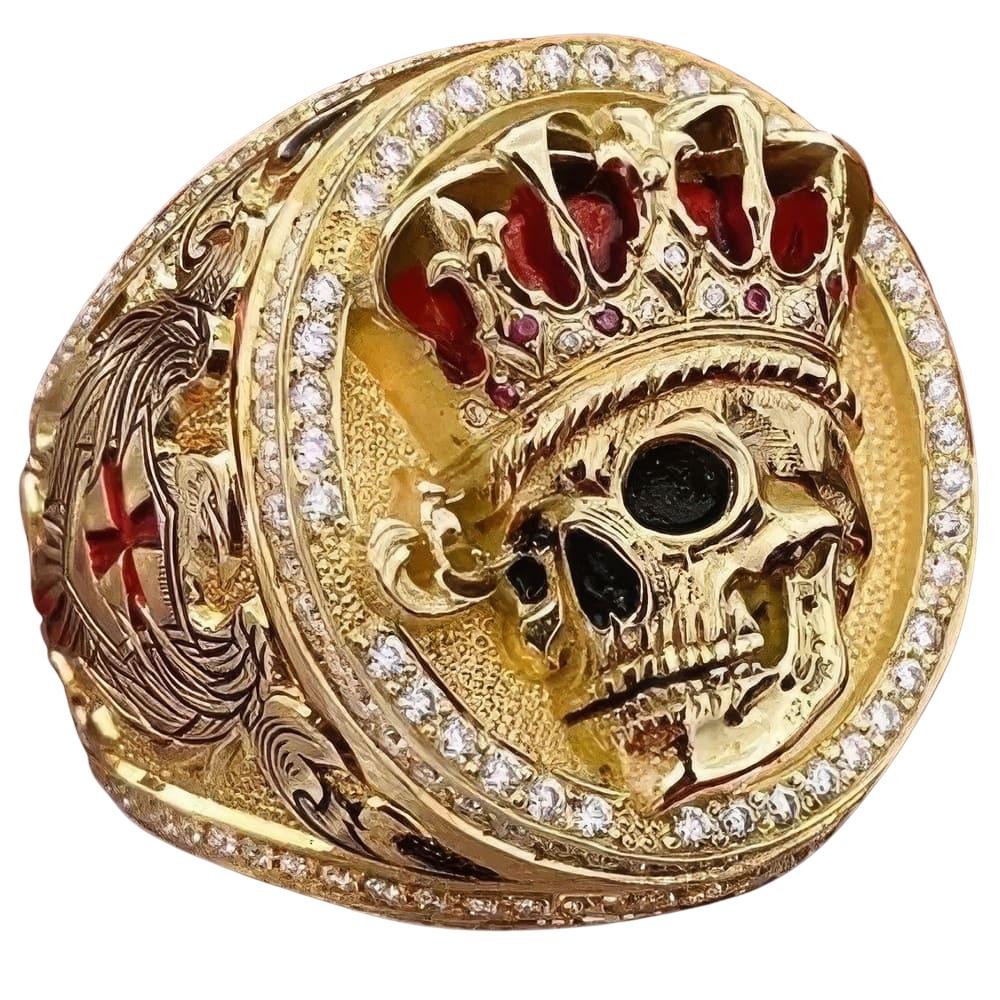 Bague Tête de Mort Roi Strass