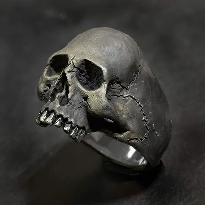 Bague Tête de Mort Fracturée